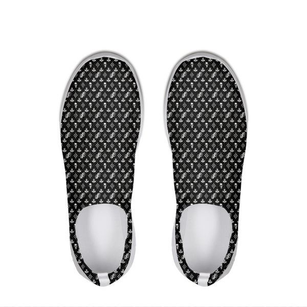 JPMonogram White on Black | slip-on flyknit shoe