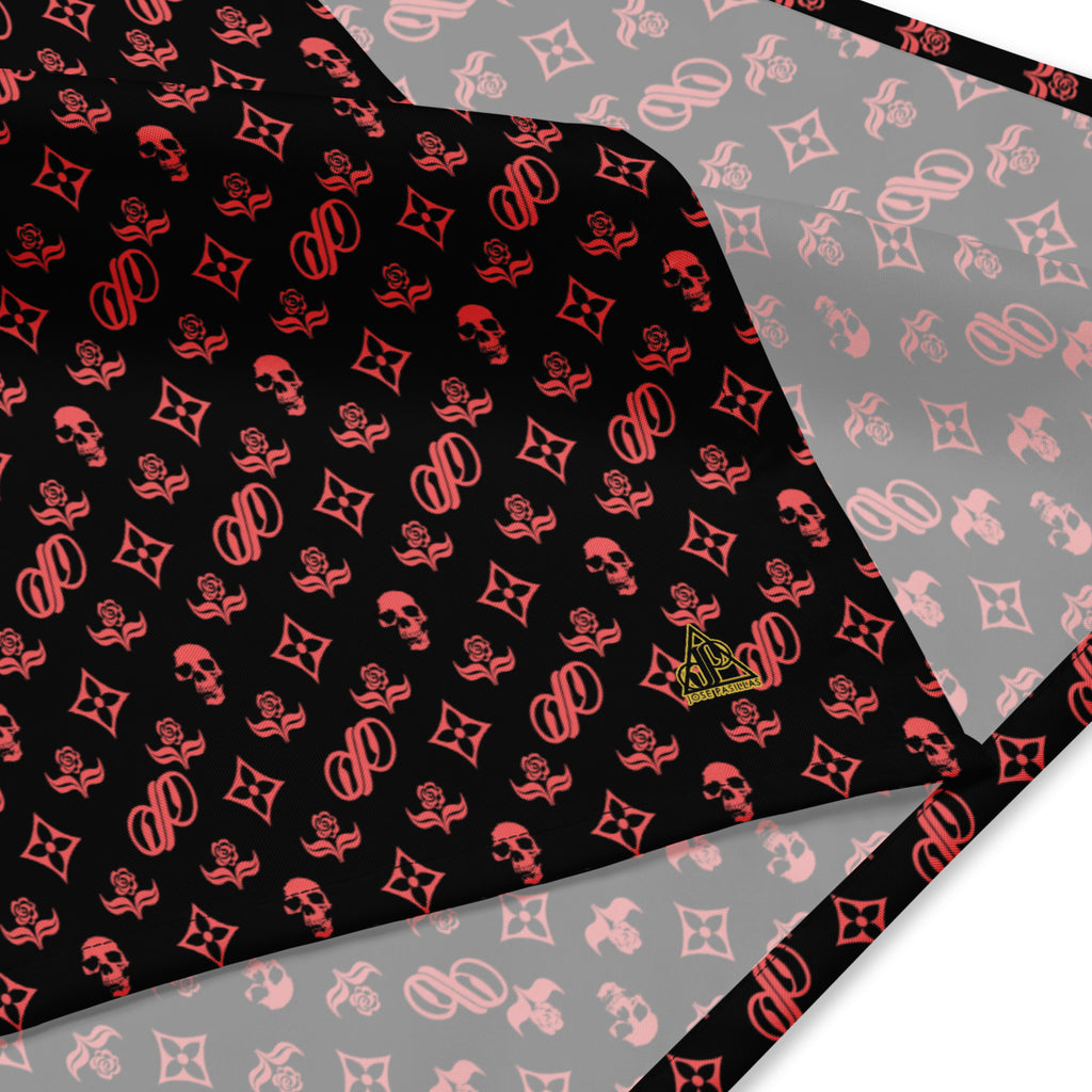 JPMonogram black on red bandana
