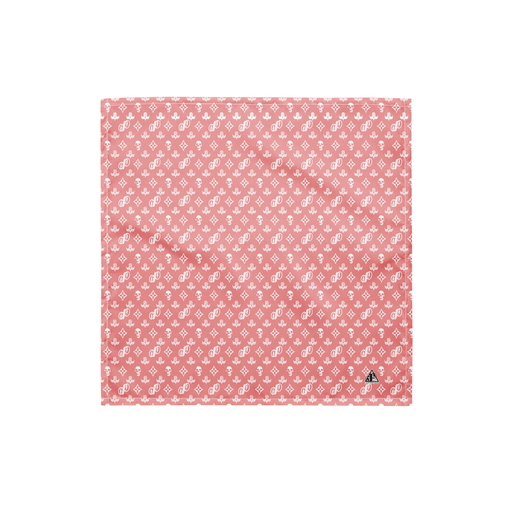 JPMonogram | white on pink bandana