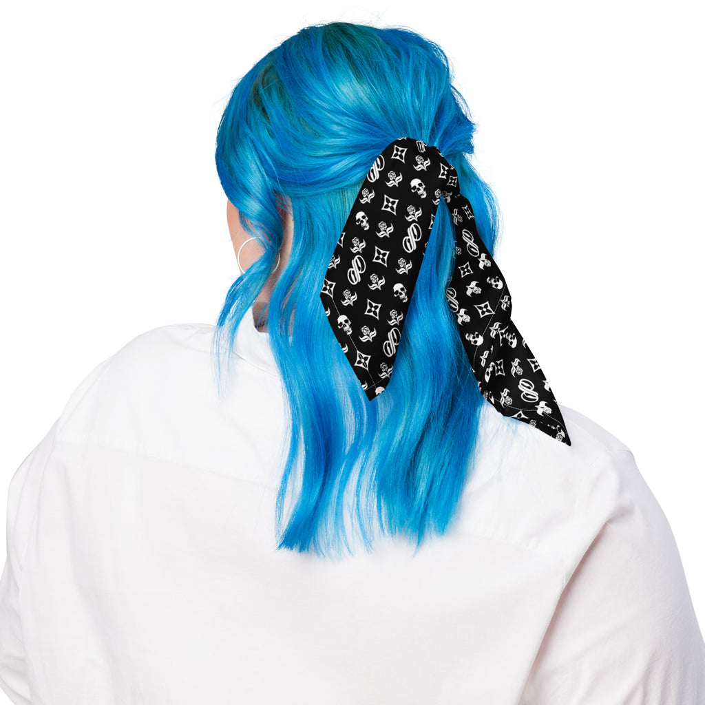 JPMonogram | white on black bandana