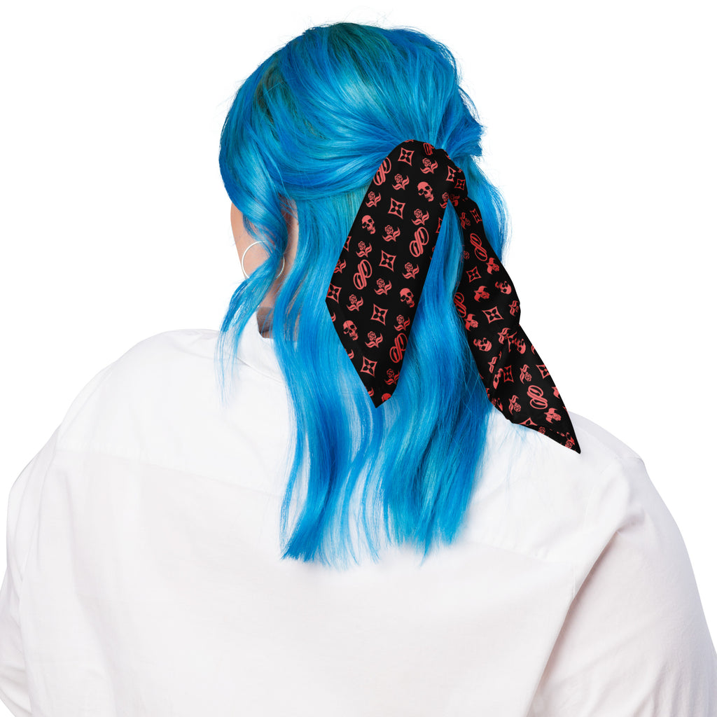 JPMonogram black on red bandana