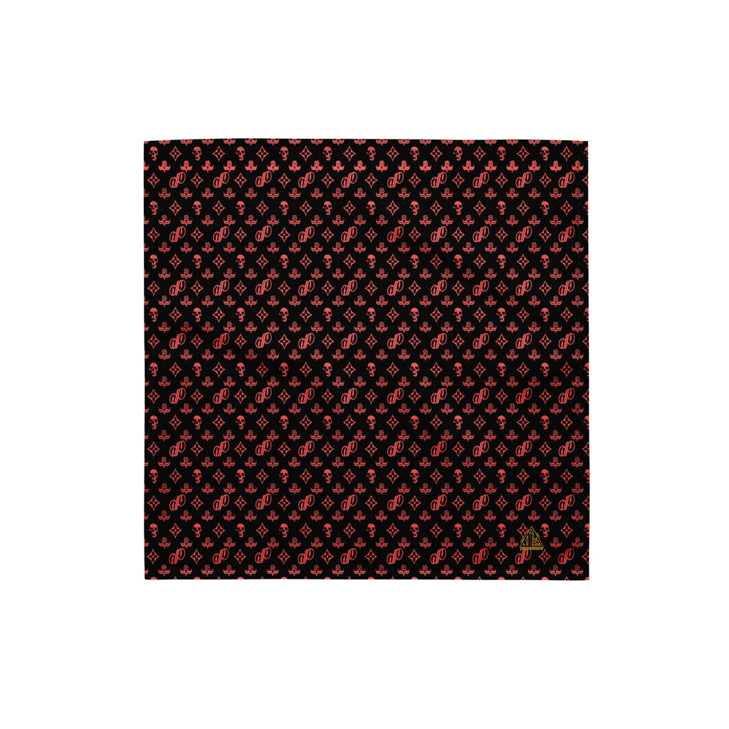 JPMonogram black on red bandana