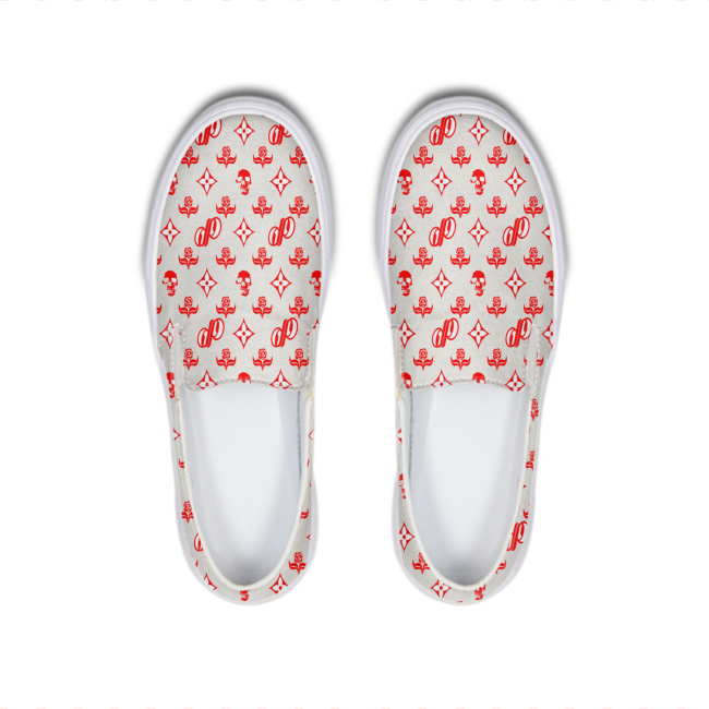 JPMonogram Red | slip-on canvas shoes