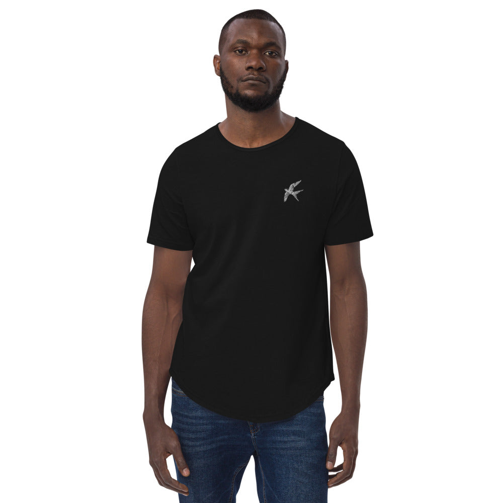 Love Bird | emroidered curved hem t-shirt