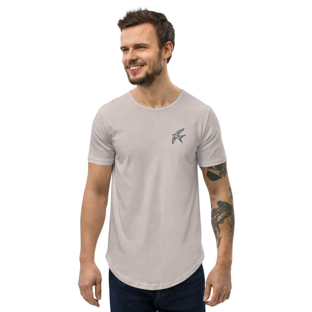 Love Bird | emroidered curved hem t-shirt