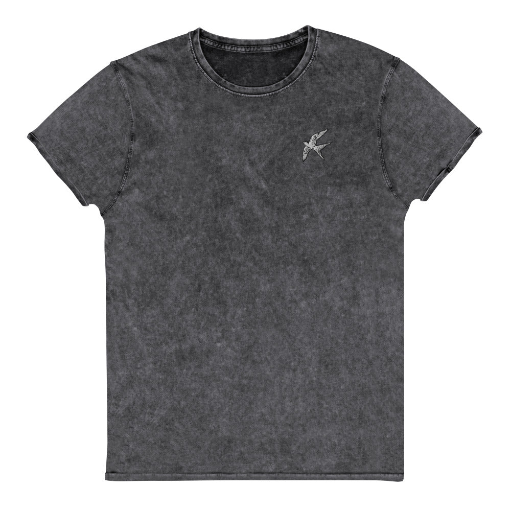 Love Bird | embroidered denim t-shirt