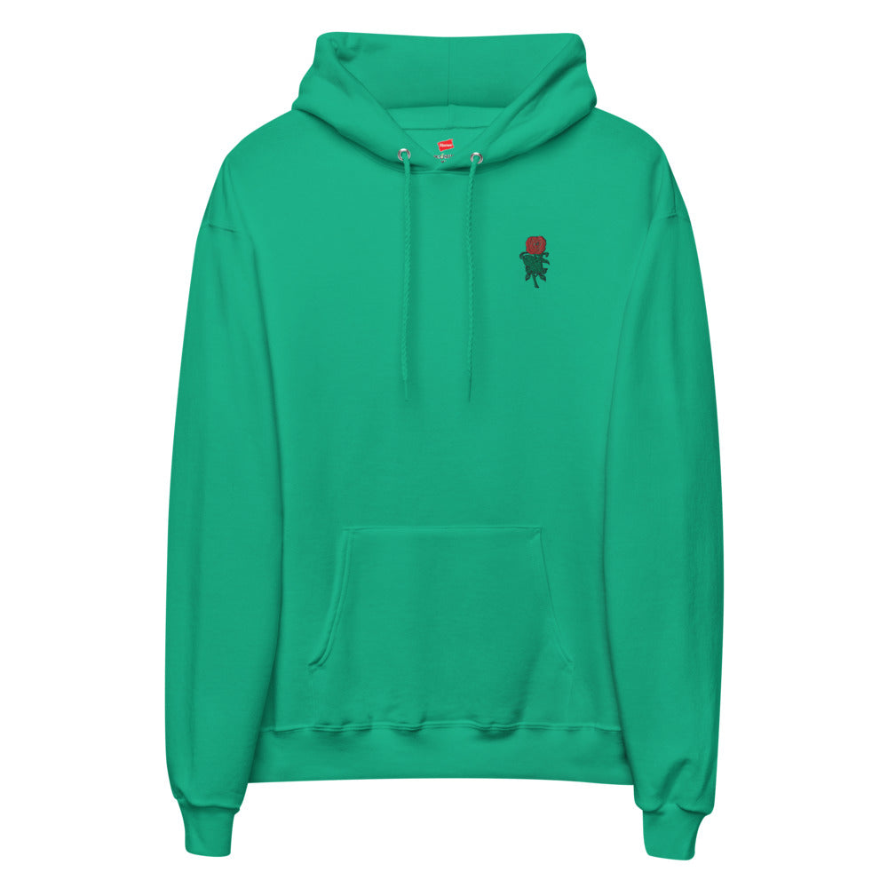 Bold Rose | unisex embroidered fleece hoodie